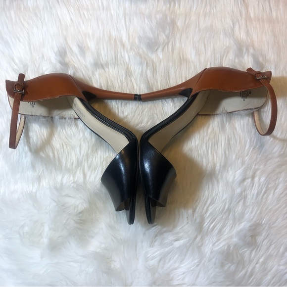 Nine West Acre Leather Black/Brown Heels 7.5M - Picture 8 of 14